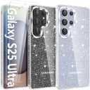 KSWOUS Clear Gliter Case for Samsung Galaxy S25 Ultra Case with Screen Protector[2 Pack], Cute Bling Sparkle Soft TPU Shockproof Phone Cover for Women Girls (Glitter)