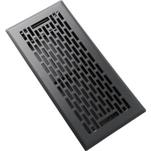 SANYCASA Floor Register 4x10 Inches - Heavy Duty Walkable Steel Floor Vents - Ease Adjust Air Flow Direction Floor Registers - Matte Black Floor Vent Covers - Boston Design Air Vents for Home