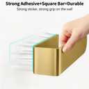 2 Pack Gold Hand Towel Holder, Adhesive Towel Bars Wall Mounted, 8 Inch Square Hand Towel Racks Stick on Wall for Bathroom Kitchen
