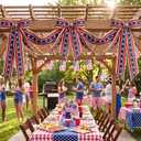 6.57 ft 4th of July Decoration Patriotic American Flag Bunting Patriotic Bow for Wreath Red White Blue Flag Banner for Independence Memorial 250th Anniversary Porch Garden Indoor Outdoor Decor