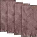 HunnmingRe 4 Pack Boho Hand Towel for Bathroom Kitchen 14x30 Inch 100% Turkish Cotton Spring Boho Decorative Towel Waffle Farmhouse Bathroom Decor Absorbent Soft Guest Gift(Brown)