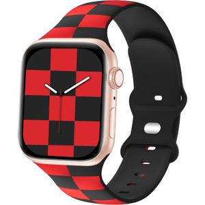 8 x Checkered Bands Compatible with Apple Watch Band 38mm 40mm 41mm 42mm 44mm 45mm 46mm 49mm, Designer Luxury Soft Silicone Sport Strap for iWatch Series 11 10 9 8 7 6 5 4 3 SE Ultra -Women Men