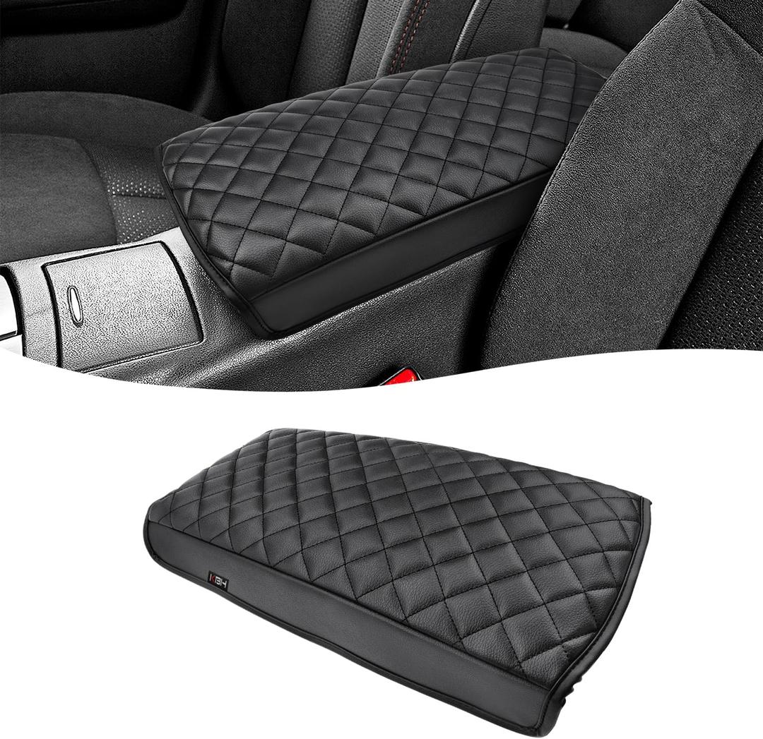 KBH Center Console Armrest Cover for 2009-2014 Nissan Maxima & 2013-2018 Altima, Middle Console Lid Protective Cover, Vinyl Leather, Anti-Scratch, Black