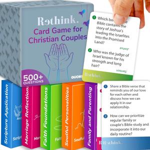 QUOKKA Rethink Conversation Cards Game - Christian Couples Edition | Premium Version | Religious Gift | Relationship Connection - Great Board Game for Married Husband & Wife