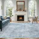 8x10 Ft Large Area Rugs for Living Room, Soft Non-Slip Washable Rugs Modern Abstract Pattern Carpet for Bedroom Indoor Floor Nursery Home Decor (Blue)