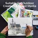 Funto Watercolor Pad, 2Packs, 12x9, 20 Sheets Each, 140lb/300gsm, 100% Cotton, Cold Press, Glue Bound, Easy Tear Heavyweight Art Paper for Painting