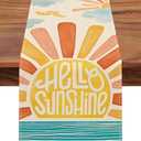 Sunshine Table Runner, Kitchen Dining Table Decoration, Orange Yellow Indoor Outdoor Home Decor Party Supply 13 x 36 Inch