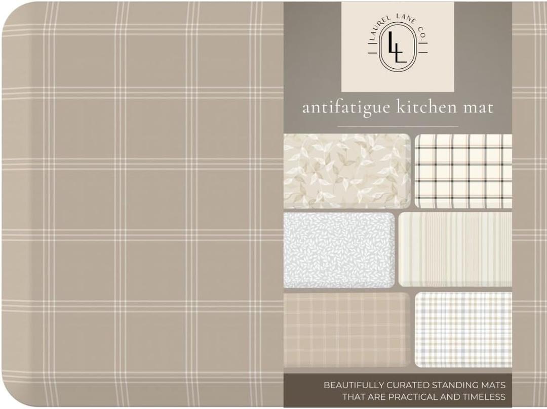 Anti Fatigue Mat by Laurel Lane Co.  Designer Anti Fatigue Mats for Kitchen Floor, Kitchen Mats for Floor, Desk Mat  Cushioned 0.75" Thick  Stain Resistant  Non-Skid Bottom  20" x 39"