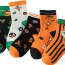 5 Packs Halloween Socks for Boys Girls,Novelty Holiday Sock Funny Crew Socks Spooky Halloween Gifts Easter Carnival (1-3T)