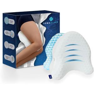 SelectSoma Knee Pillow for Side Sleepers with Cooling Memory Foam Gel Cover - Leg Cushion for Pain Relief in Sciatica, Back, HIPS, Knees, and Joints - Body Positioner for Maternity, Rest, and Sleep