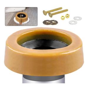 Extra Thick Toilet Wax Ring Kit with Flange and Bolts for Floor Outlet Toilets New Install or Re-seat, Fits 3-inch or 4-inch Waste Lines Extra Thick Toilet Wax Ring Kit with Flange and Bolts for Floor Outlet Toilets New Install or Re-seat, Fits 3-inch or 4-inch Waste Lines