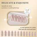 2 x evpct French Tip Press On Nails Medium Almond, Nude + Pink Tips, Chrome Glazed Glossy Medium Almond Fake False Press on Nails, Soft Gel Stick on nail Press ons with Nail Kit, Reusable Salon Quality (24 Ounce (Pack of 1))