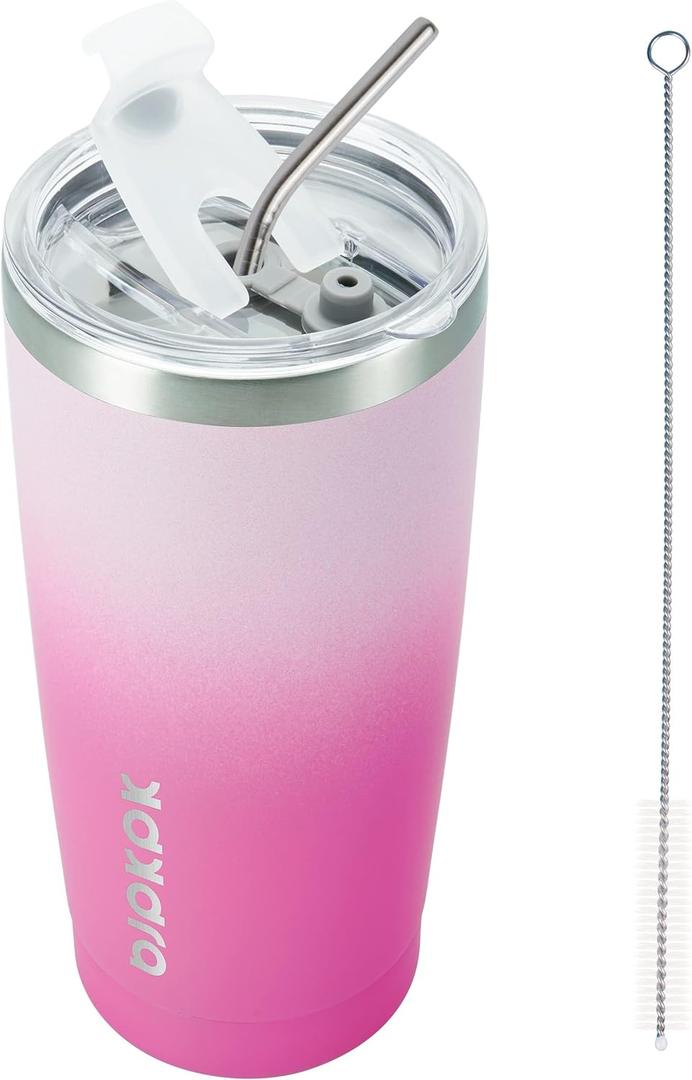 BJPKPK 20oz Stainless Steel Tumbler , Double Wall Vacuum Coffee Cup, Travel Mug for Ice Drink and Hot Beverage, Insulation Travel Tumblers Cups,Cherry Blossom