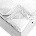 Zipper Fitted Sheet - Includes 1 Fitted Sheet Base & 2 Zip-On Sheets - Upto 16 in. Deep Pockets Twin Size Zipper Fitted Sheet - Easy to Change, Sateen Cotton 600 TC Fitted Sheet - White