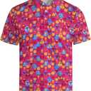 Men's Funny Golf Shirts Hawaiian Polo Shirts 80S Flashes Polo Shirts Funny Hawaiian Beach Summer Golf Polo Shirts (M)