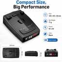 Radar Detector for Cars, Long Range Full-Band Laser Detection with Voice Alerts, False Alert Filter, City/Highway Modes, Windshield Mount, Black