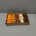 RoseCraft Artificial Flocked Pumpkins, 15PCS Coffee Gold Beige Orange Brown Velvet Foam Faux Pumpkins Decorations, for Fall Harvest Halloween Thanksgiving Table Centerpiece Decor.