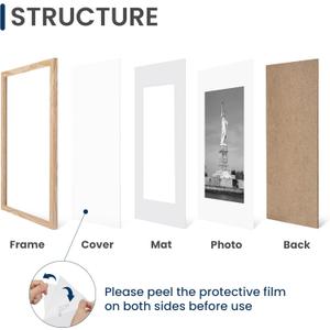 ENJOYBASICS 16x20 Picture Frame, Display Poster with Mat or 13 x 17 Without, Wall Gallery Photo Frames, White, 1 Pack