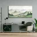 Yuaxker Mountain Wall Art Gray Wall Decor Aesthetic Canvas Painting Cozy Artwork for Living Room Bedroom Dining Room Office Home Decor 24x48 Inch