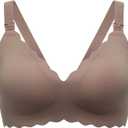 Momcozy Nursing Bras for Breastfeeding, Seamless Pregnancy Maternity Bra Wireless Classic Jelly Strip Support Nursing Bra M