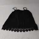 Women's Cami with Built in Bra Cup Casual Flowy Swing Pleated Tank Top with Adjustable Strap, XL, Black