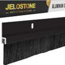 2 Pack – 42'' Premium Aluminum Door Sweep with Nylon Brush, Seals Gaps Up to 5/8", Dark Bronze Anodized Aluminum Door Sweep, UL Fire-Certified, and Built for Long-Term Performance, JS-NB161