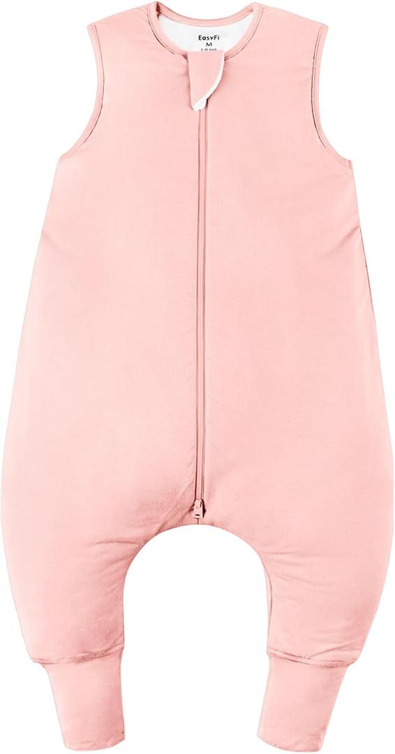 Rayon Made From Bamboo Sleep Sack Soft Toddler Sleep Sack with Feet 2-Way Zipper Unisex Baby Sleeping Bag with Legs (Pink), Size: L(2-3T)