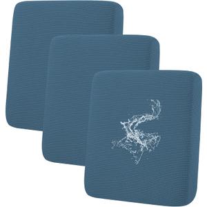 hyha Waterproof Couch Cushion Covers for Pets, Non Slip Sofa Seat Cover for Dogs Washable, Soft Thick Stretch Jacquard Fabric, Sofa Slipcovers with Elastic Bottom (3 Pieces, Blue)