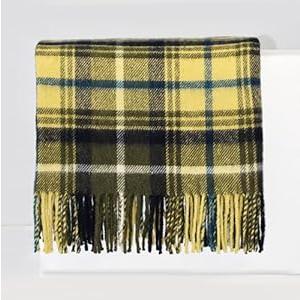GREEN COZY Wool Throw Blanket - Sustainable Warmth for Any Occasion (Pine Tartan, 47"x75")