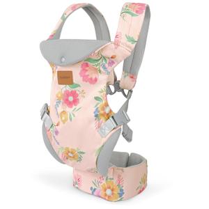 Baby Carrier Newborn to Toddler, Ergonomic Adjustable Toddler Carriers for 7-33 Lbs, Cozy Lightweight Infant Carrier with Neck Support, Baby Holder Carrier with Lumbar Support for Mom Dad (Flower)