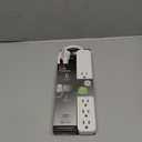 GE Pro 6-Outlet Surge Protector, 2 Ft Extension Cord, 620 Joules, Power Strip, Flat Plug, Integrated Circuit Breaker, Wall Mount, UL Listed, White, 40532