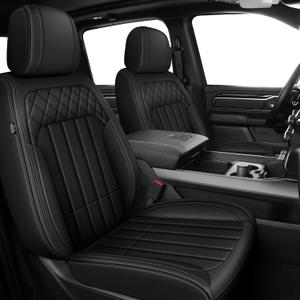 AOMSAZTO Car Seat Covers Full Set Fit for Dodge RAM 2002-2025 2026 1500 2500 3500 5 Seat Truck Pickup Crew Quad Cab with Curved Bench (#0180 Black)