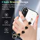 Phone Case for Samsung A03s, Glitter Star for Samsung Galaxy A03s Case Clear with Strap Chain, Shockproof Protective Cover Silicone Pink Slim Anti-Slip Drop Proof (Black)