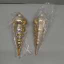 Soulchen 2 Pcs 12" Large Christmas Finial Drop Ornaments Giant Shatterproof Plastic Christmas Ball Ornaments Xmas Tree Topper Hanging Decorations for Holiday Xmas Decor(Gold Shiny)