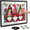 Rechargeable A3 Light Board for Diamond Painting, 5600 Lux Tracing Light Box with Side Physical Buttons, 3 Colors and 6 Levels of Brightness, LED Light Pad for Diamond Art, Drawing, Weeding Vinyl