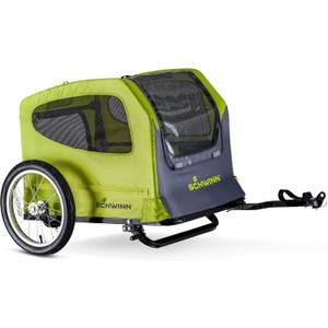 Schwinn Rascal Plus Pet Trailer, Holds Pets Up To 100 lb, Universal Coupler, Folding Frame, Quick-Release Wheels, Rear Doggy Door, Built-In Leash, Washable Liner, Bug Screen