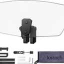 Justech Universal Motorcycle Windshield, Adjustable Wind Deflector Clip On Windshield Extension Spoiler Wind Air Deflector for Kawasaki BMW Triumph Motorbike-Transparent, Black Bracket