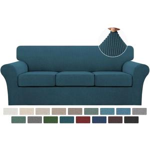 Turquoize 4 Piece Sofa Covers for 3 Cushion Couch Sofa Slipcover Soft Couch Cover for Dogs-Washable Sofa Furniture Covers with 3 Individual Cushion Covers, Jacquard Fabric (3 Cushion Sofa, Deep Teal) (Sofa (3 Cushion)) Turquoize 4 Piece Sofa Covers for 3 Cushion Couch Sofa Slipcover Soft Couch Cover for Dogs-Washable Sofa Furniture Covers with 3 Individual Cushion Covers, Jacquard Fabric (3 Cushion Sofa, Deep Teal) (Sofa (3 Cushion))