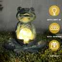 Zen Yoga Frog Garden Statue, Outdoor Decor, Solar Patio Garden Sculpture Ornament, Frog Figurine Lamp Light, Meditation Frog Gift Ideas for Women