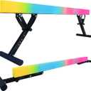 Adjustable Balance Beam for Kids, 8FT Gymnastics Beam with Anti-Slip Legs, High and Low Floor Beam for All Gymnastics Levels, Professional Gymnastic Equipment for Home, Gym Center (7"-29", Fading Pink)