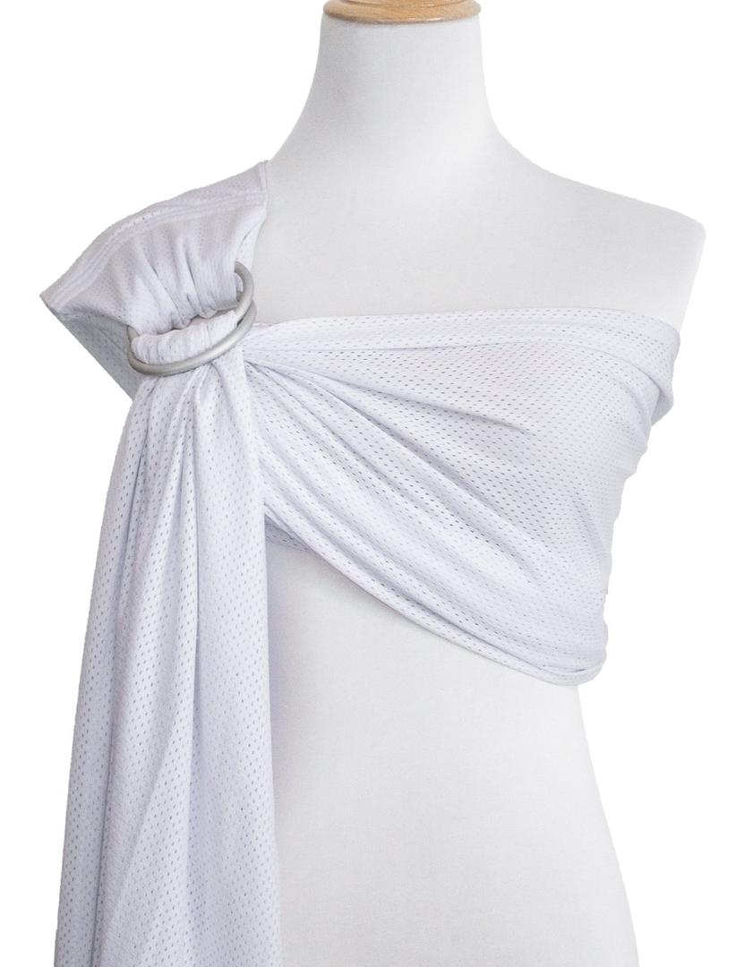 Baby Water Ring Sling Carrier | Lightweight Breathable Mesh Baby Wrap for Infant, Newborn, Kids and Toddlers | Perfect for Summer, Swimming, Pool, Beach | Great for Dad Too White