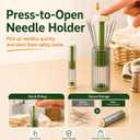 Sewing Kit for Adults, Needle and Thread Kit with Portable Case, 10 Thread Colors, Automatic Needle Holder, Threaders, Crochet Hook, Seam Ripper and Pins for Travel Home