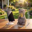 PETAFLOP Solar Cat Garden Statue Decor with Sunflower, Birthday Housewarming Gifts for Father Mom Grandma Women Cats Lover, Outdoor Figurines Patio Balcony Yard Lawn Decorations