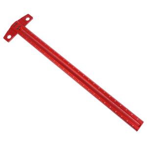 Vicrays T Square Woodworking Ruler - 24 Inch Precision Wood Working Tsquare Rule - Aluminum Alloy Carpenter Work Tool for Crafting, Marking, Layout, Scriber and Measuring (Red)