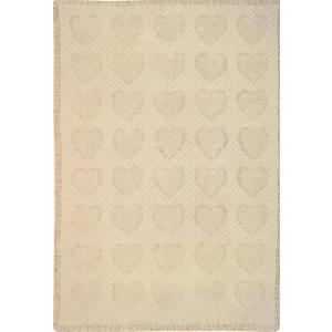 Manual 46 X 60-Inch Throw, Basketweave Heart in Natural Cotton