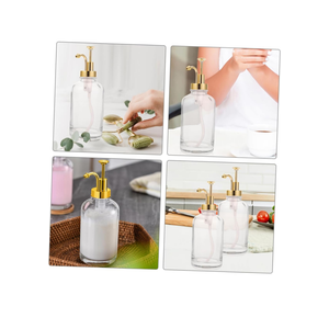 2Pcs Transparent Glass Syrup Dispenser with Pump Multifunctional Pump Bottles for Coffee Syrup Honey and Lotion Stylish Kitchen Decor and Easy to Use