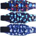 5 Pack Dog Diapers Male Reusable, Premium Belly Bands for Male Dogs, High Absorbing Male Dog Pee Wraps for Doggie in Incontinence or Excitable Urination and Training XS (Ocean)