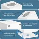 2 Pack Tissue Box Cover, Square Plastic Tissue Holder Non-Slip Base, White