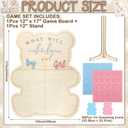 Wooden Baby Bear Themed Gender Reveal Voting Board Sign with Stand, 50 Pcs Girl or Boy Voting Stickers Baby Shower Decorations, He or She Gender Reveal Game Board Cast Your Vote