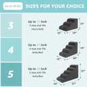 Oiilores Dog Stairs for Small Dogs 15" H, 3-Step Dog Steps Ramp for Couch Sofa and Chair with Anti-Slip Washable Cover and Durable High Density Foam, Pet Stairs for Cats, Grey